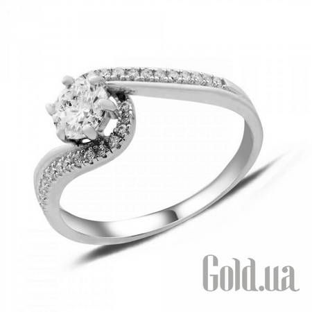 Кольцо Серебряное кольцо с куб. циркониями, 15.5