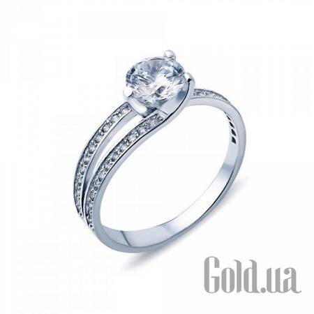 Кольцо Серебряное кольцо с куб. циркониями, 17