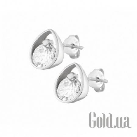 Серьги-гвоздики Серебряные серьги  с куб. циркониями