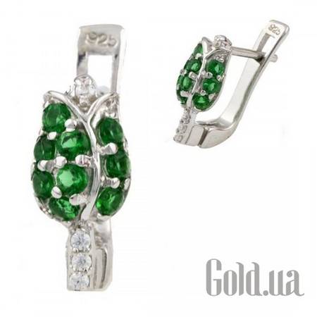 Серьги Серебряные серьги с куб. циркониями