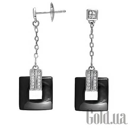 Серьги с подвесками Серебряные серьги с куб.циркониями