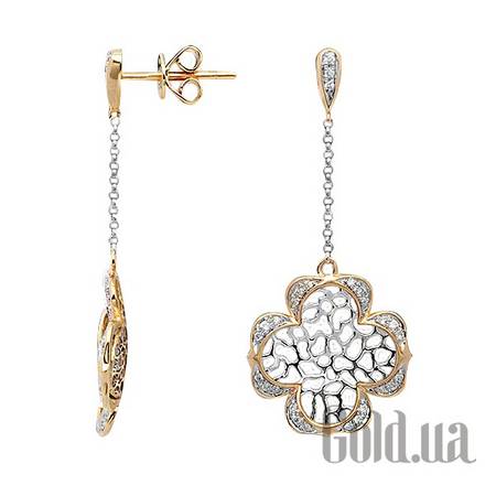 Серьги с подвесками Золотые серьги с бриллиантами