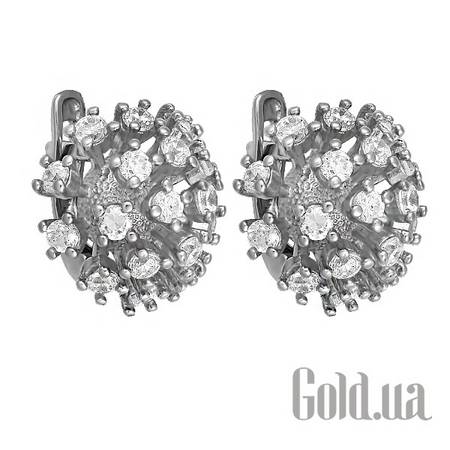 Серьги Серебряные серьги с куб. циркониями