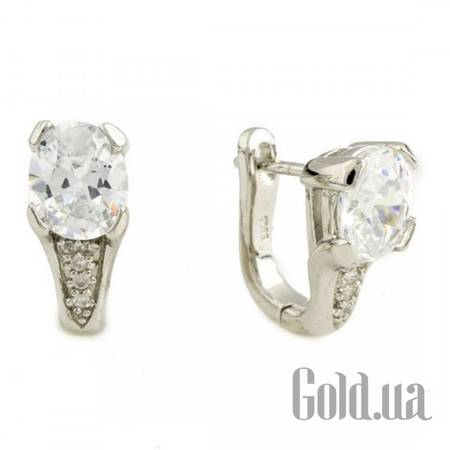 Серьги Серебряные серьги с куб. циркониями