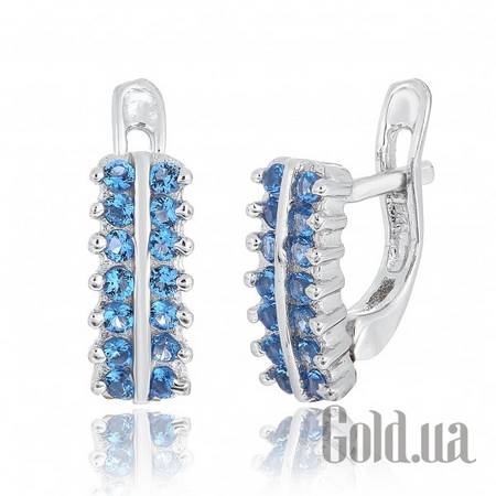 Серьги Серебряные серьги с  куб. циркониями