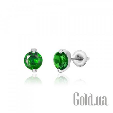 Серьги-гвоздики Серебряные серьги  с куб. циркониями