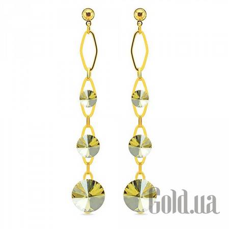Серьги с подвесками Серьги с кристаллами Swarovski в позолоте