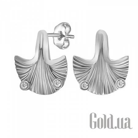 Серьги-гвоздики Серебряные серьги с кубическим цирконием