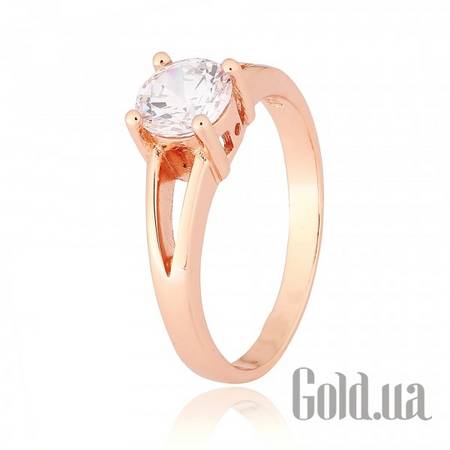 Кольцо Серебряное кольцо с куб. цирконием в позолоте, 18.5