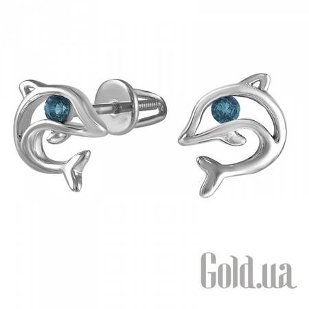 Серьги-гвоздики Золотые серьги с топазами