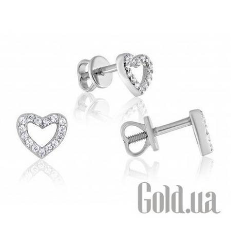 Серьги-гвоздики Золотые серьги с куб. циркониями