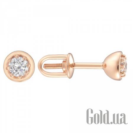 Серьги-гвоздики Золотые серьги с куб. циркониями