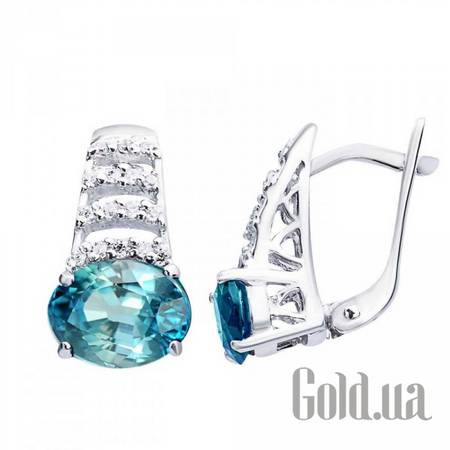 Серьги Серебряные серьги с куб. циркониями