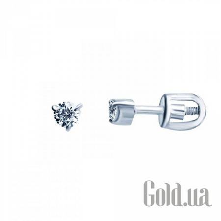 Серьги-гвоздики Серебряные серьги с куб. циркониями