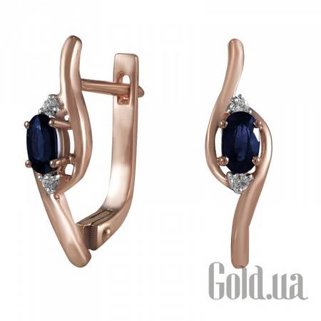 Серьги Золотые серьги с бриллиантами и сапфирами