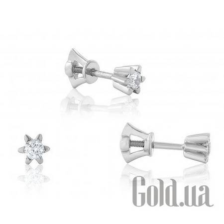 Серьги-гвоздики Золотые серьги с циркониями Swarovski Zirconia