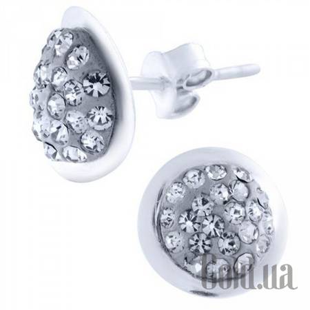Серьги-гвоздики Серебряные серьги с камнями Swarovski