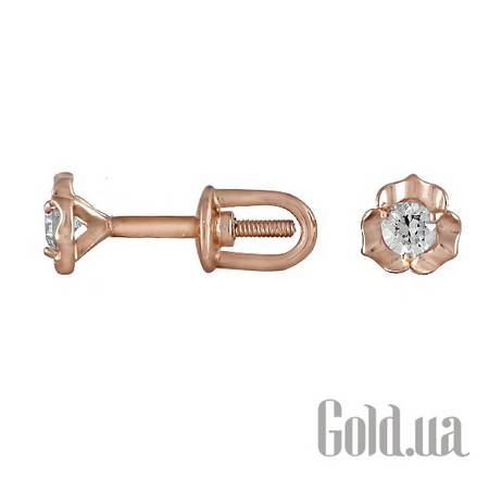 Серьги-гвоздики Золотые серьги с куб.циркониями