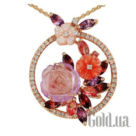 Колье Золотое колье с бриллиантами и полудрагоценными камнями, 40