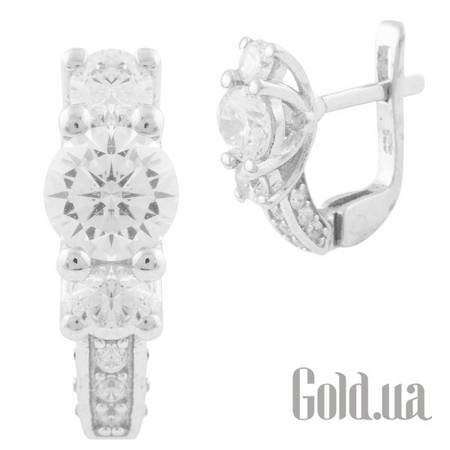 Серьги Серебряные серьги с куб. циркониями