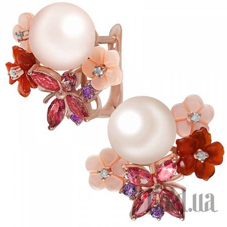 Серьги Золотые серьги с бриллиантами и драгоценными камнями