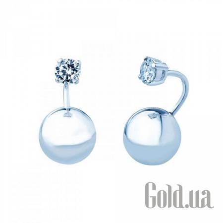 Серьги-гвоздики Серебряные серьги с куб. циркониями