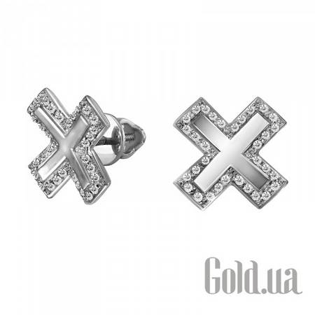 Серьги-гвоздики Золотые серьги с бриллиантами