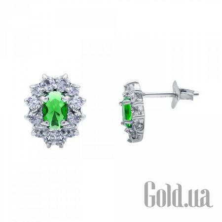 Серьги-гвоздики Серебряные серьги с куб. циркониями