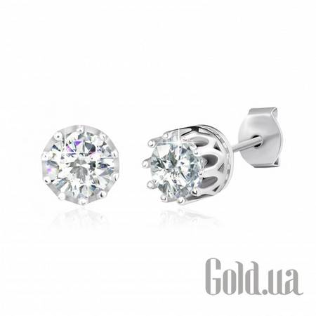 Серьги-гвоздики Серебряные серьги с куб. циркониями