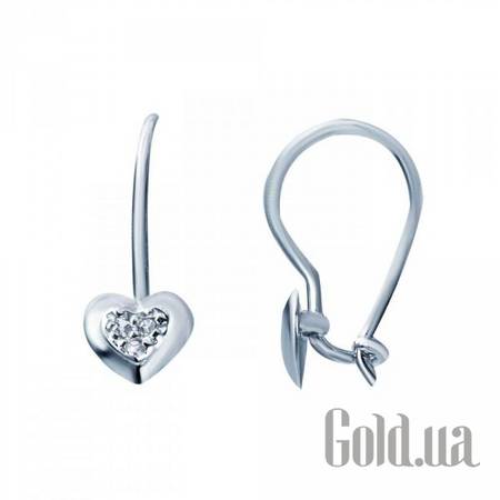 Серьги Akvamarin Серебряные серьги с куб. циркониями