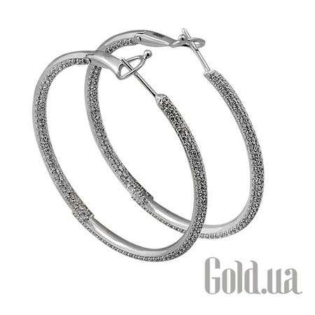 Серьги-кольца Золотые серьги с куб. циркониями