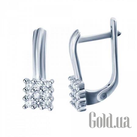Серьги Серебряные серьги с куб. циркониями