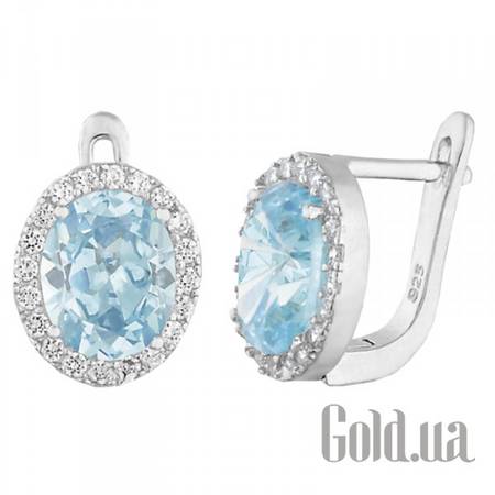 Серьги Серебряные серьги с куб. циркониями