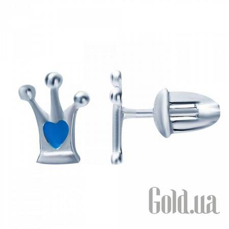 Серьги-гвоздики Серебряные серьги с эмалью