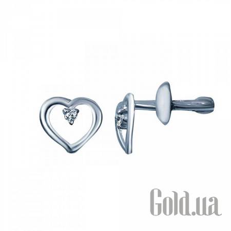 Серьги-гвоздики Серебряные серьги с куб. циркониями