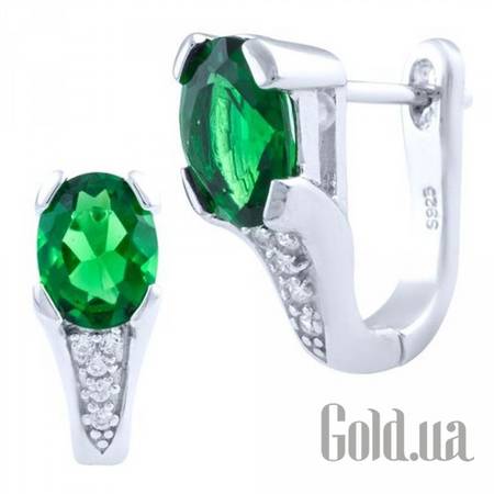 Серьги Серебряные серьги с куб. циркониями