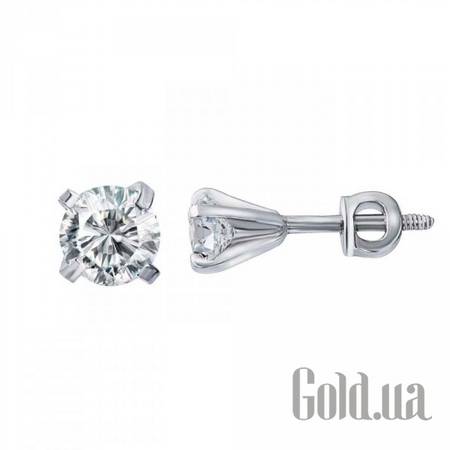 Серьги-гвоздики Серебряные серьги с куб. циркониями