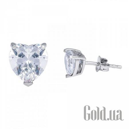 Серьги-гвоздики Akvamarin Серебряные серьги с куб. циркониями