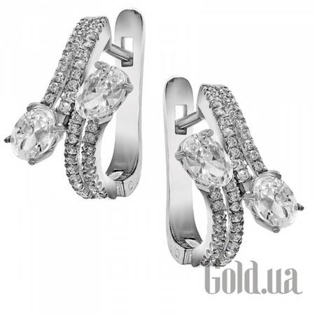 Серьги Серебряные серьги с куб. циркониями