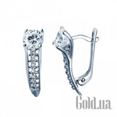 Серьги Серебряные серьги с куб. циркониями