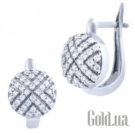 Серьги Серебряные серьги с куб. циркониями