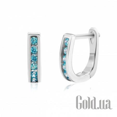 Серьги Серебряные серьги с куб. циркониями