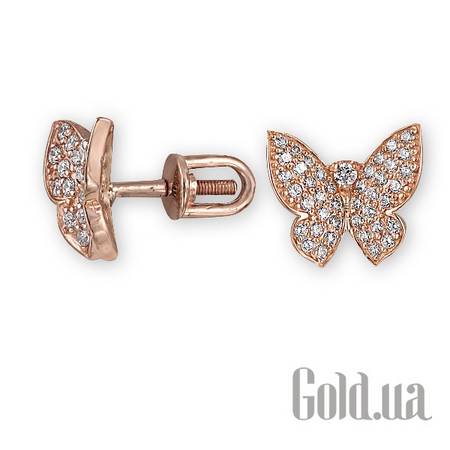 Серьги-гвоздики Золотые серьги с куб. циркониями