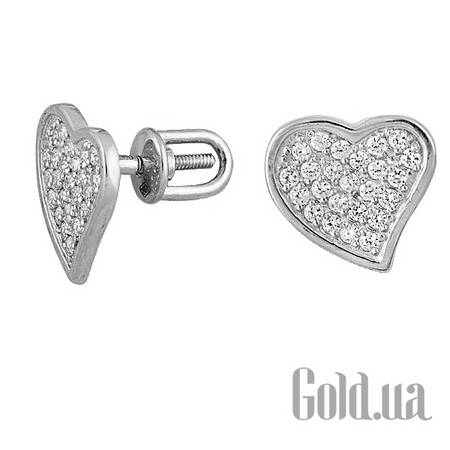 Серьги-гвоздики Золотые серьги с куб. циркониями
