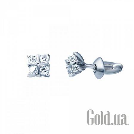 Серьги-гвоздики Серебряные серьги с куб. циркониями
