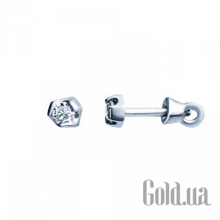 Серьги-гвоздики Серебряные серьги с куб. циркониями