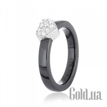 Кольцо Серебряное кольцо с керамикой и куб. циркониями, 17.5