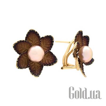 Серьги Золотые серьги с культив. жемчугом