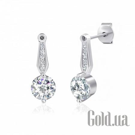 Серьги-гвоздики Серебряные серьги с куб. циркониями