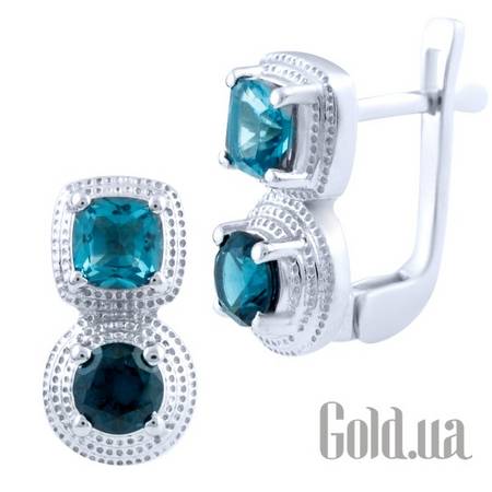 Серьги Серебряные серьги с топазами